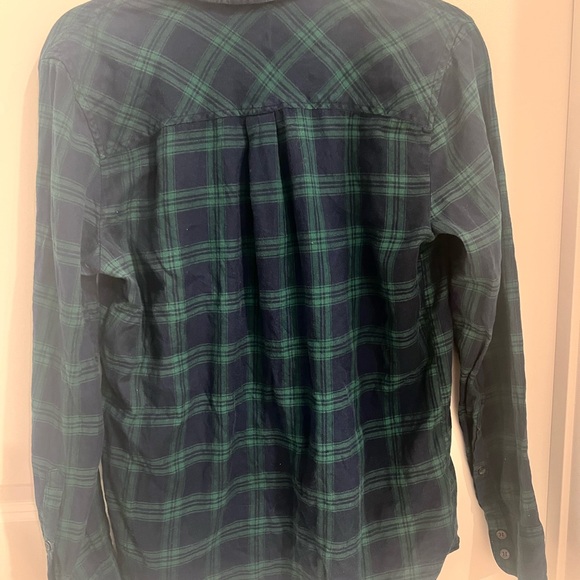 J. Crew Navy and Green Plaid Shirt - Picture 8 of 8
